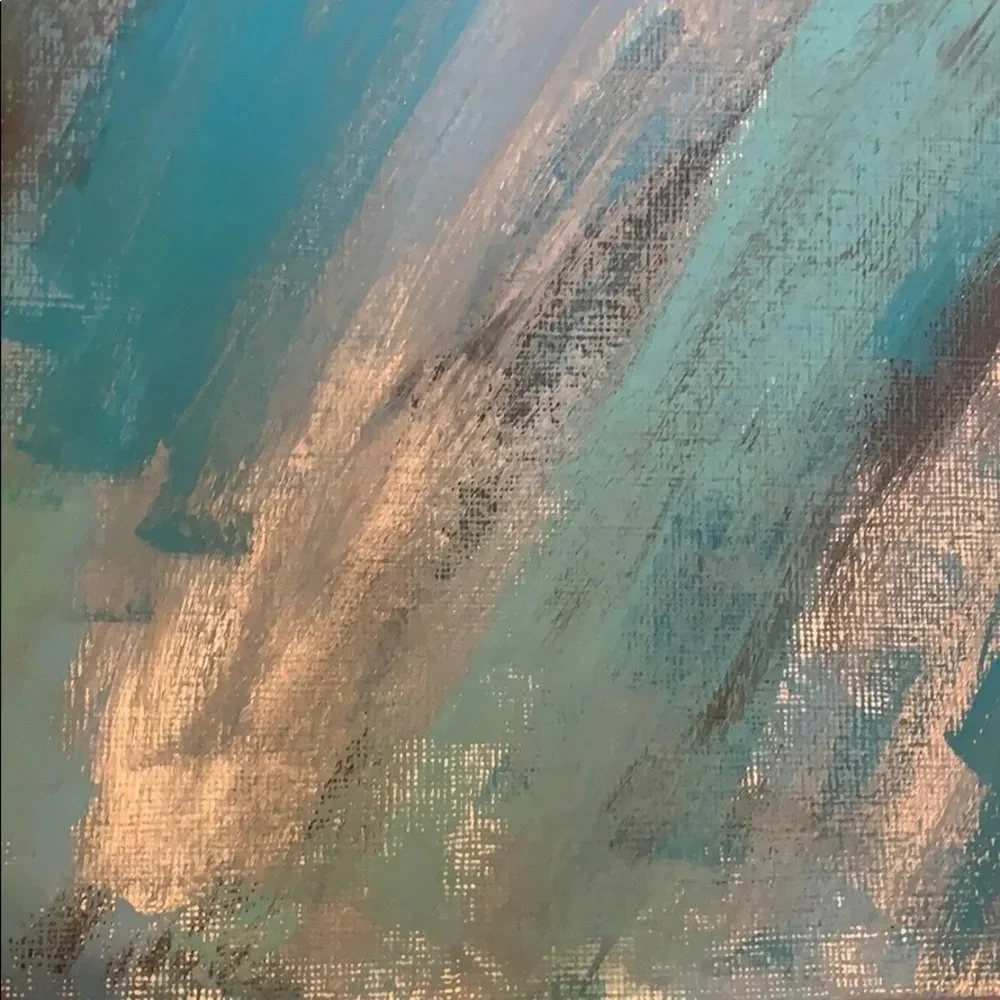 Blues & grays with silver ORIGINAL art 9” x 12”